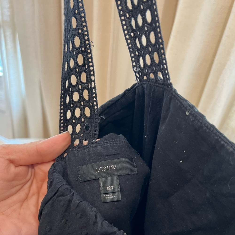 J.Crew Black Dress with lace | Size  12T - Picture 7 of 8